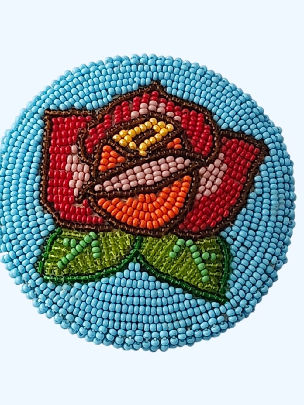 Handmade Native Indigenous Beaded Belt Buckle